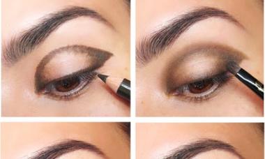 Tips for creating makeup for brown eyes for the New Year Simple New Year's makeup for green eyes